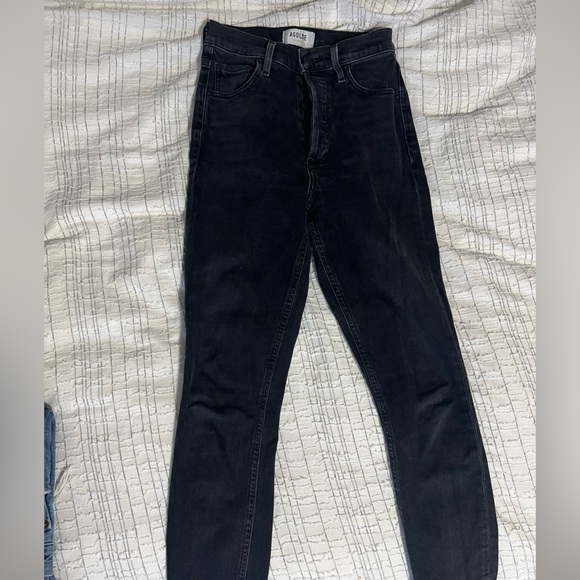 Agolde Denim - AGOLDE high rise black skinny jeans